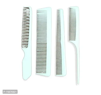 FYNX Set of 4 Professional Hair Cutting  Styling Comb Kit - Color May Vary As per Stock. (WHITE)