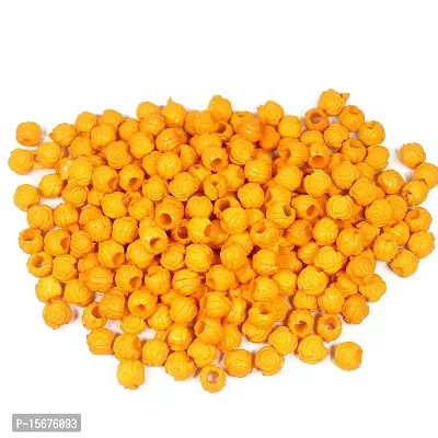 FYNX 10 mm Plastic ( Mustard Yellow ) Rose Beads for Macrame , Jewelry Making, Bracelets, Necklaces, Home D?cor and All DIY Crafts Projects (Approx : 115 Pcs)-thumb3