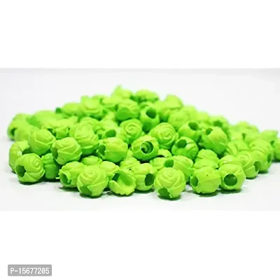 FYNX 10 mm Plastic ( Green ) Rose Beads for Macrame , Jewelry Making, Bracelets, Necklaces, Home D?cor and All DIY Crafts Projects . (230)