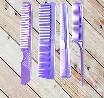 FYNX Set of 4 Professional Hair Cutting  Styling Comb Kit - Color May Vary As per Stock. (PURPLE)-thumb1