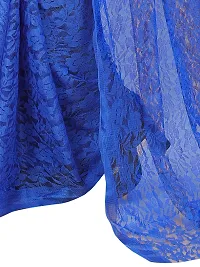 Women Rylblue Floral Pattern Brasso Net Tassels Saree With Unstitched Blouse Piece-thumb4