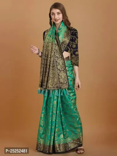 Stylish Cotton Silk Jacquard Saree with Blouse piece-thumb5