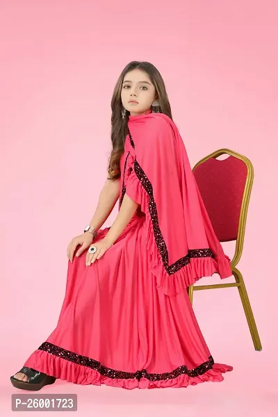 Reday To Wear  Multicoloured Silk Blend Solid Sarees For Girls-thumb2
