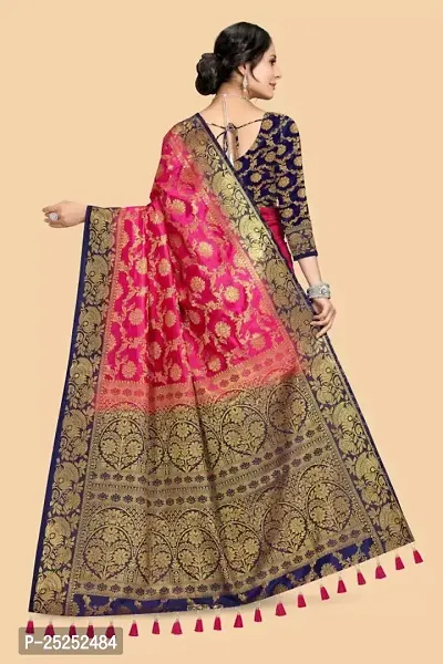 Stylish Cotton Silk Jacquard Saree with Blouse piece-thumb2