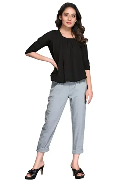 Stylish Solid Square Neck Top For Women