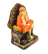 RealCraft; INSPIRING LIFES SAI Baba Statue Idol Showpiece Murti for Home LxHxW (cm) = 7x14x8.5 Decorative Showpiece,Multicolour,Marble Dust-thumb1