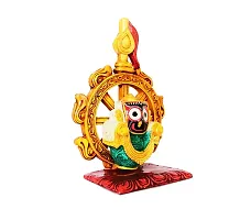 RealCraft; INSPIRING LIFES Marble Idol of Lord Jagannath in Nilachakra for Living Room,Study,Hotels,Office, Corporate House, Religious Places, Gifting -15 cm,Set of 1,Multicocour-thumb2