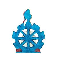 UNIQUE HANDICRAFT Idol of Lord Sri Jagannath Nilachakra Design Marble Murti Your Home tempel deshboard of car Office Festive Gifts (6 x 4) inch. Multicolour-thumb3