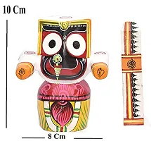 RealCraft; INSPIRING LIFES Lord Jagannath,Balabhadra,Maa Subhadra and Sudarsan Chakra( Chaturdha Murti) Wooden Idol for Puja ,4 Inch Decorative Showpiece - 10 cm (Wood, Multicolor)-thumb1