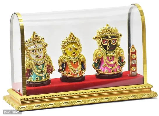 Real Craft Lord Jagannath,Balaram,Subhadra Idol in a Glass Cover for Puja Living Room,Office,Realigious Places,Gifting Decorative Showpiece - 16 cm-thumb4