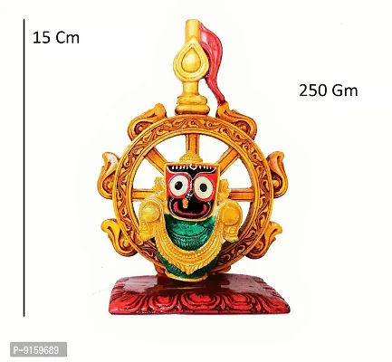 RealCraft; INSPIRING LIFES Marble Idol of Lord Jagannath in Nilachakra for Living Room,Study,Hotels,Office, Corporate House, Religious Places, Gifting -15 cm,Set of 1,Multicocour-thumb2