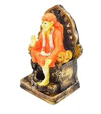 RealCraft; INSPIRING LIFES SAI Baba Statue Idol Showpiece Murti for Home LxHxW (cm) = 7x14x8.5 Decorative Showpiece,Multicolour,Marble Dust-thumb3