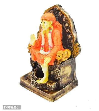 RealCraft; INSPIRING LIFES SAI Baba Statue Idol Showpiece Murti for Home LxHxW (cm) = 7x14x8.5 Decorative Showpiece,Multicolour,Marble Dust-thumb4