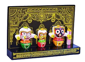 RealCraft; INSPIRING LIFES Ceramic Lord Jagannath, Subhadra, Balabhadra, Sudarshana in Singhasana Decorative Showpiece - 23 cm (Ceramic, Multicolor)-thumb1