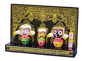 RealCraft; INSPIRING LIFES Ceramic Lord Jagannath, Subhadra, Balabhadra, Sudarshana in Singhasana Decorative Showpiece - 23 cm (Ceramic, Multicolor)-thumb3