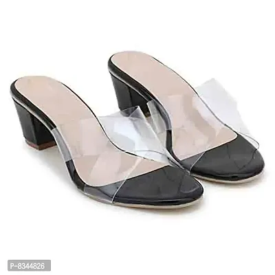 Fancy Patent Leather Women and Girls Casual/Fancy/Partywear Transparent Cross Strap Heel