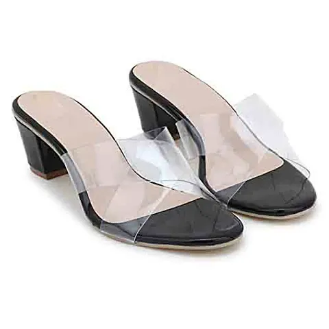 Stylish Synthetic Leather Solid Heels For Women