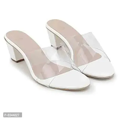 Fancy Patent Leather Women and Girls Casual/Fancy/Partywear Transparent Cross Strap Heel-thumb0