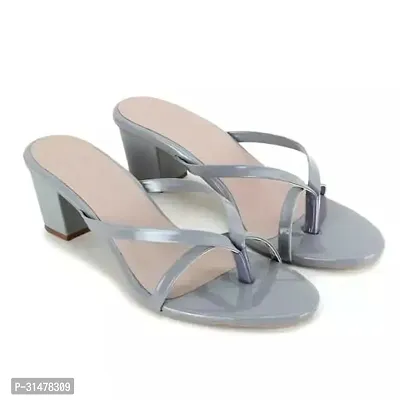 Stylish Fancy  Patent Leather Heel Sandal For Women