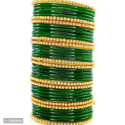 SBS Plain Glass Bangles  Beads bangle set of 03 dozen bangles(Karwachauth,Baby shower,Festival  Wedding Occcassions) for women and girls-thumb0