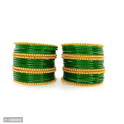 SBS Plain Glass Bangles  Beads bangle set of 03 dozen bangles(Karwachauth,Baby shower,Festival  Wedding Occcassions) for women and girls-thumb3