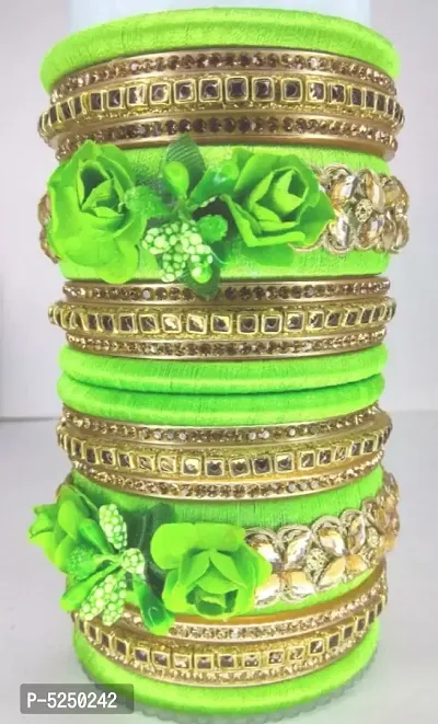 Trendy Plastic Flower Bangles set of 18