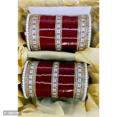 Stone Dotted Bridal Chuda for Wedding /Karwachauth