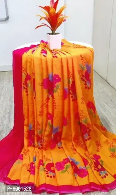 New Trendy Georgette Printed Saree with Blouse piece-thumb0