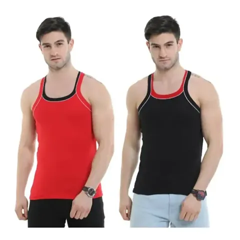 Mens Gym Vest Red, Pack Of 2