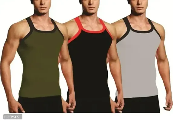 Fancy Cotton Gym Vest For Men Pack Of 3-thumb0