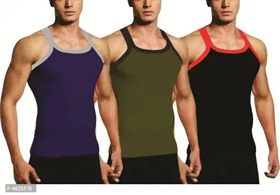 Fancy Cotton Gym Vest For Men Pack Of 3-thumb0