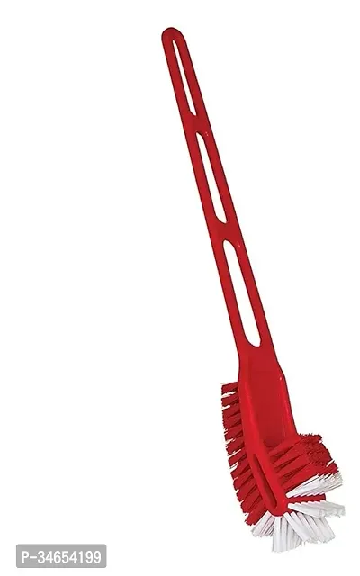 Long Handle Bristles Plastic Toilet Cleaning Bathroom Brush With Holder-thumb0