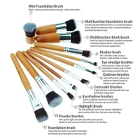 Bajajbeautyshop Bamboo Makeup Brushes -12pcs Natural Make up Brushes - Vegan Make up Brush Set -Pro Cosmetics Kabuki Brush - Extremely Soft Makeup Brush Set - Beauty Makeup Sponge-thumb4