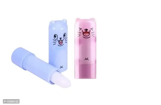 New Cute Cartoon Lip Balm Helps in Moisturizing and Hydrating Lips pack of two (Blue,Purple)