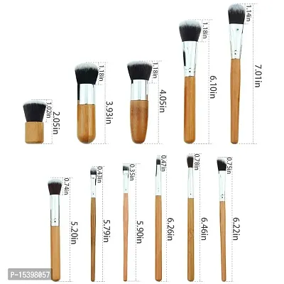 Bajajbeautyshop Bamboo Makeup Brushes -12pcs Natural Make up Brushes - Vegan Make up Brush Set -Pro Cosmetics Kabuki Brush - Extremely Soft Makeup Brush Set - Beauty Makeup Sponge-thumb4