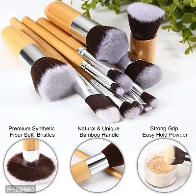 Bajajbeautyshop Bamboo Makeup Brushes -12pcs Natural Make up Brushes - Vegan Make up Brush Set -Pro Cosmetics Kabuki Brush - Extremely Soft Makeup Brush Set - Beauty Makeup Sponge-thumb3