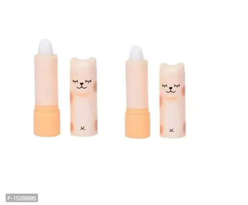 New Cute Cartoon Lip Balm Helps in Moisturizing and Hydrating Lips pack of two (Peach,Peach)