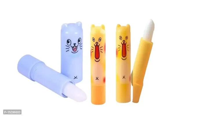 New Cute Cartoon Lip Balm Helps in Moisturizing and Hydrating Lips pack of two (Blue,Orange)