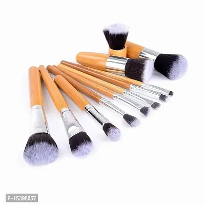 Bajajbeautyshop Bamboo Makeup Brushes -12pcs Natural Make up Brushes - Vegan Make up Brush Set -Pro Cosmetics Kabuki Brush - Extremely Soft Makeup Brush Set - Beauty Makeup Sponge-thumb2