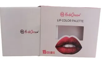 HudaQueen Lip Color Palette 15 Shades of Color (Pack of 1)-thumb2