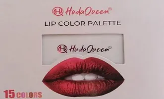 HudaQueen Lip Color Palette 15 Shades of Color (Pack of 1)-thumb1