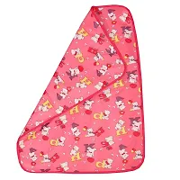 PIKIPOO New Born Baby Bed Protector Waterproof Multipurpose Changing Mat Plastic Sheets Baby Changer Sheet Cotton Foam Cushioned Sleeping Mat & Changing Mat Unisex, (90cmX59cm, Red)-thumb1