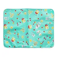 PIKIPOO Soft Plastic and Cotton Waterproof Nappy Changing Mat Bedding, 0-6 Months (Multicolour) - Set of 3 (Double Side Mate)-thumb1