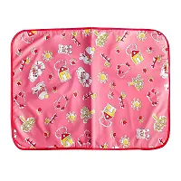 PIKIPOO Soft Plastic and Cotton Waterproof Nappy Changing Mat Bedding, 0-6 Months (Multicolour) - Set of 3 (Double Side Mate)-thumb2