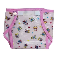 Presents Baby Kids Soft PVC (Plastic) Diaper Joker Padded Baby Nappy Panty Training Pants with Inner & Outer Soft Plastic Reusable & Waterproof Multi (9-12 Months, Multi)-thumb1