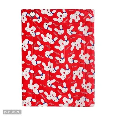 PIKIPOO New Born Baby Bed Protector Waterproof Changing Mat Plastic Sheets Baby Changer Sheet Cotton Foam Sleeping Mat 0-9 Months,Pack of 4 (Red)-thumb3