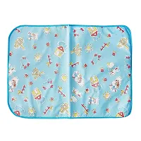 PIKIPOO Soft Plastic and Cotton Waterproof Nappy Changing Mat Bedding, 0-6 Months (Multicolour) - Set of 3 (Double Side Mate)-thumb3