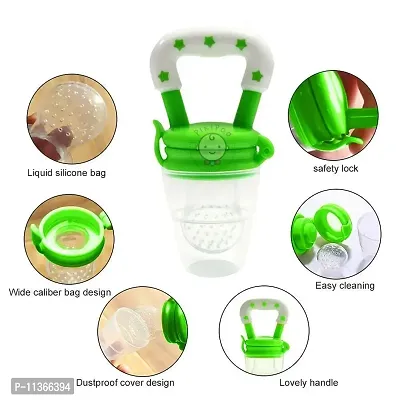 PIKIPOO 90ML Newborn Baby Feeding Bottle Toddler Safe Silicone Squeeze Feeding Spoon Milk Cereal Bottle Baby Training Feeder (Random Color/90 ml) (Green)-thumb3