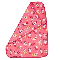 PIKIPOO New Born Baby Bed Protector Waterproof Multipurpose Changing Mat Plastic Sheets Baby Changer Sheet Cotton Foam Cushioned Sleeping Mat & Changing Mat Unisex, (90cmX59cm, Red)-thumb2