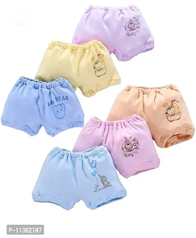 PIKIPOO Cotton Printed Baby Drawer Bloomers Kids Panty Brif Toddler Inner wear Pack of 6 (12-18 Months, Multi Color) Multicolour-thumb0